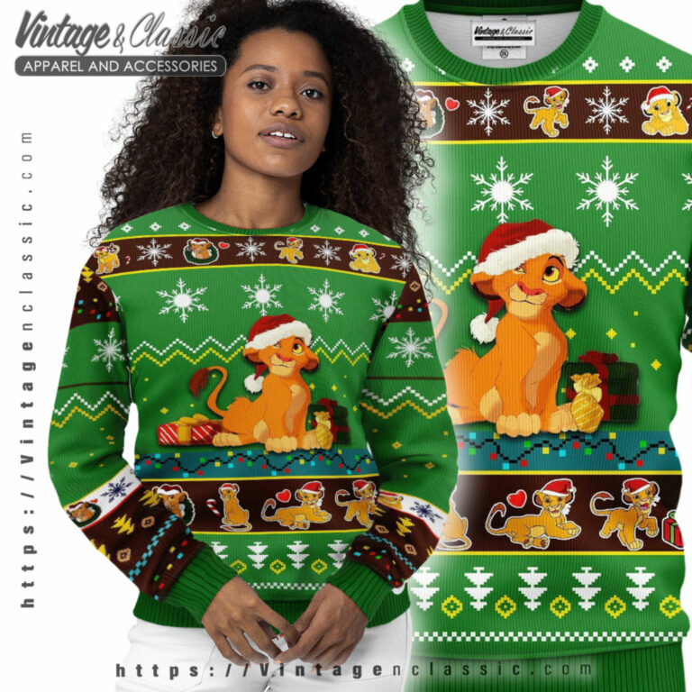 Lion King Simba Santa Ugly Christmas Sweater Women Ugly Sweater Lion King Simba Santa Ugly Christmas Sweater Women Ugly Sweater