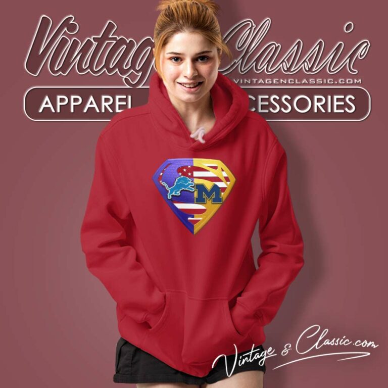 Lions Vs Michigan Wolverines Superman Logo Hoodie Lions Vs Michigan Wolverines Superman Logo Hoodie