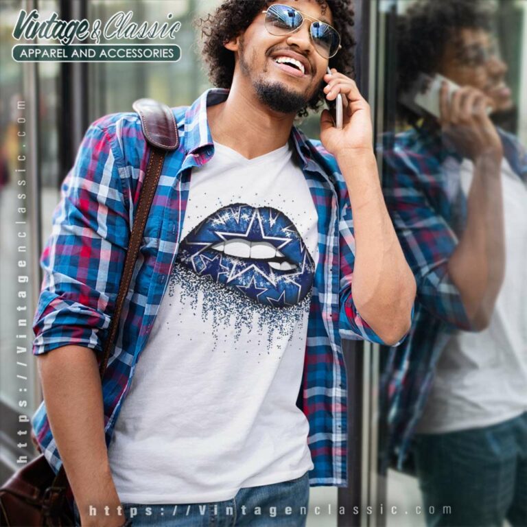 Lips Dallas Cowboys V Neck TShirt Lips Dallas Cowboys V Neck TShirt