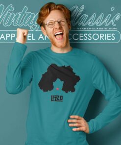 Lizzo Pop Singer Shirt Big Hair Bling Lips Long Sleeve Tee