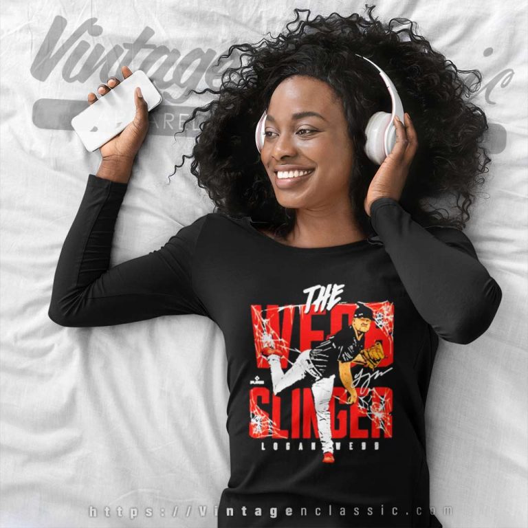 Logan Webb San Francisco Giants Webb Slinger Long Sleeve Tee Logan Webb San Francisco Giants Webb Slinger Long Sleeve Tee