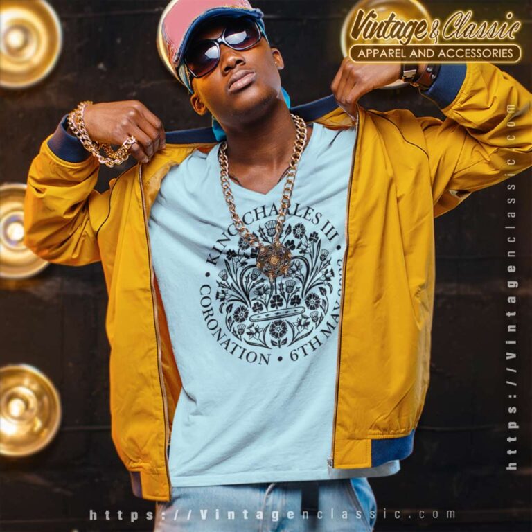 Logo King Charles Iii Coronation V Neck TShirt Logo King Charles Iii Coronation V Neck TShirt