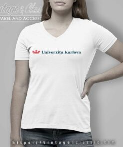 Logo Of The Charles University Shirt 4 Logo Of The Charles University V Neck TShirt