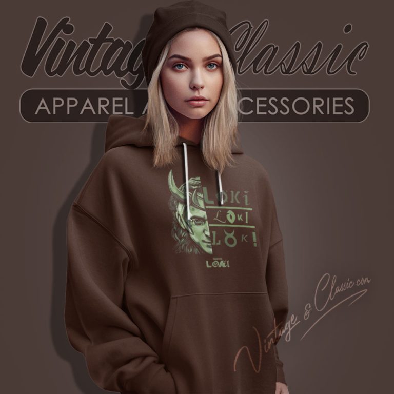 Loki Split Face Loki Logo Stack Hoodie Loki Split Face Loki Logo Stack Hoodie