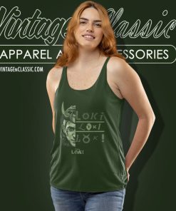 Loki Split Face Loki Logo Stack Tank Top Racerback