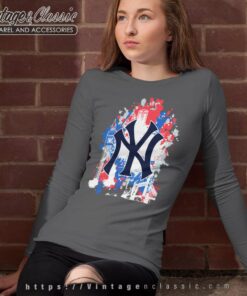 London Series Splatter New York Yankees Shirt 6 London Series Splatter New York Yankees Long Sleeve Tee