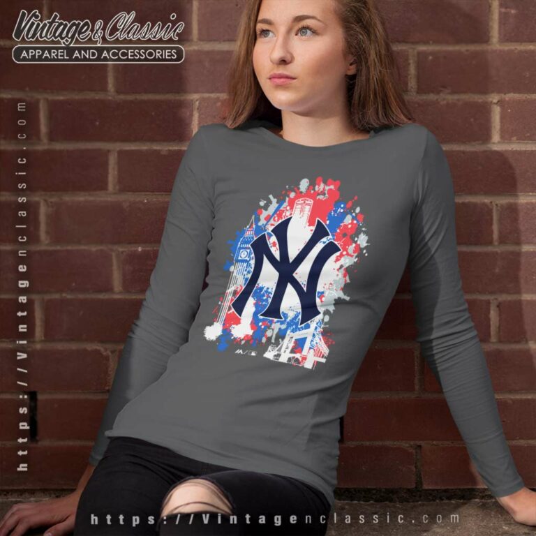 London Series Splatter New York Yankees Long Sleeve Tee London Series Splatter New York Yankees Long Sleeve Tee