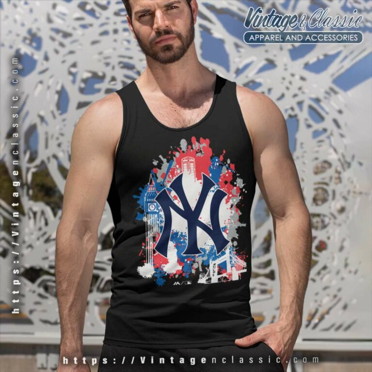 London Series Splatter New York Yankees Tank Top Racerback London Series Splatter New York Yankees Tank Top Racerback