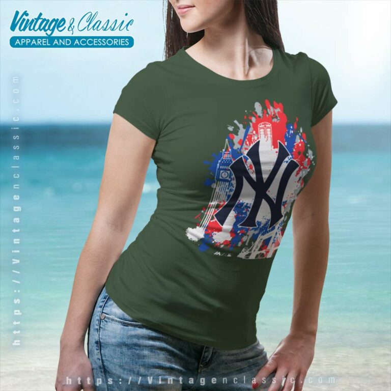 London Series Splatter New York Yankees Women TShirt London Series Splatter New York Yankees Women TShirt