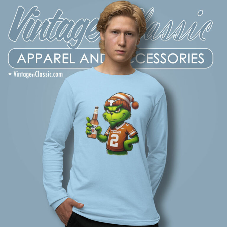 Longhorns Texas Grinch Beer Shirt Miller Lite Beer Long Sleeve Tee Longhorns Texas Grinch Beer Shirt Miller Lite Beer Long Sleeve Tee