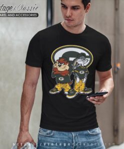 Looney Tunes Bugs And Taz Green Bay Packers T Shirt