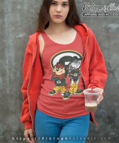 Looney Tunes Bugs And Taz Green Bay Packers Tank Top Racerback