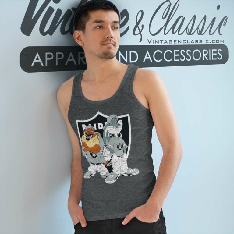 Looney Tunes Bugs And Taz Las Vegas Raiders Tank Top Racerback Looney Tunes Bugs And Taz Las Vegas Raiders Tank Top Racerback
