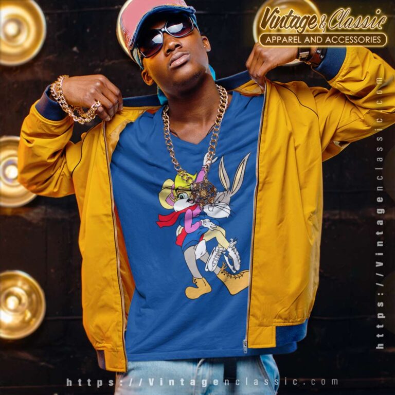 Looney Tunes Bugs Bunny And Lola V Neck TShirt Looney Tunes Bugs Bunny And Lola V Neck TShirt