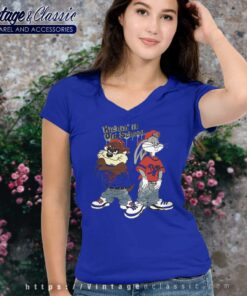 Looney Tunes Bugs Bunny Kickin It Old School V Neck TShirt
