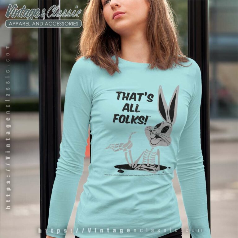 Looney Tunes Bugs Bunny Thats All Folks Long Sleeve Tee Looney Tunes Bugs Bunny Thats All Folks Long Sleeve Tee