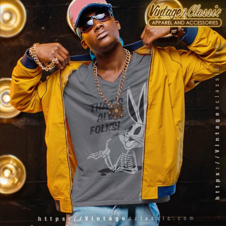 Looney Tunes Bugs Bunny Thats All Folks V Neck TShirt Looney Tunes Bugs Bunny Thats All Folks V Neck TShirt