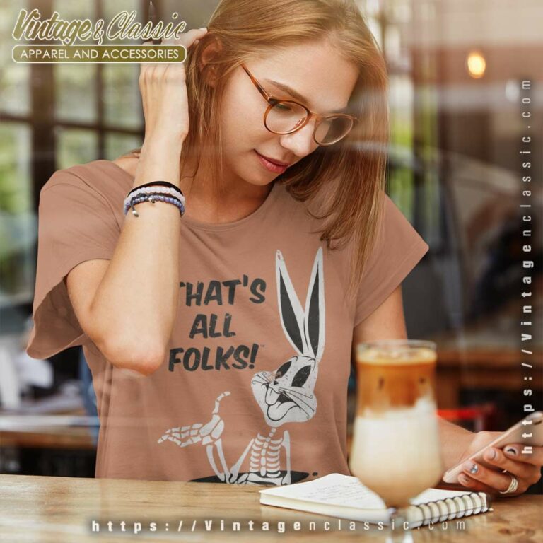 Looney Tunes Bugs Bunny Thats All Folks Women TShirt Looney Tunes Bugs Bunny Thats All Folks Women TShirt