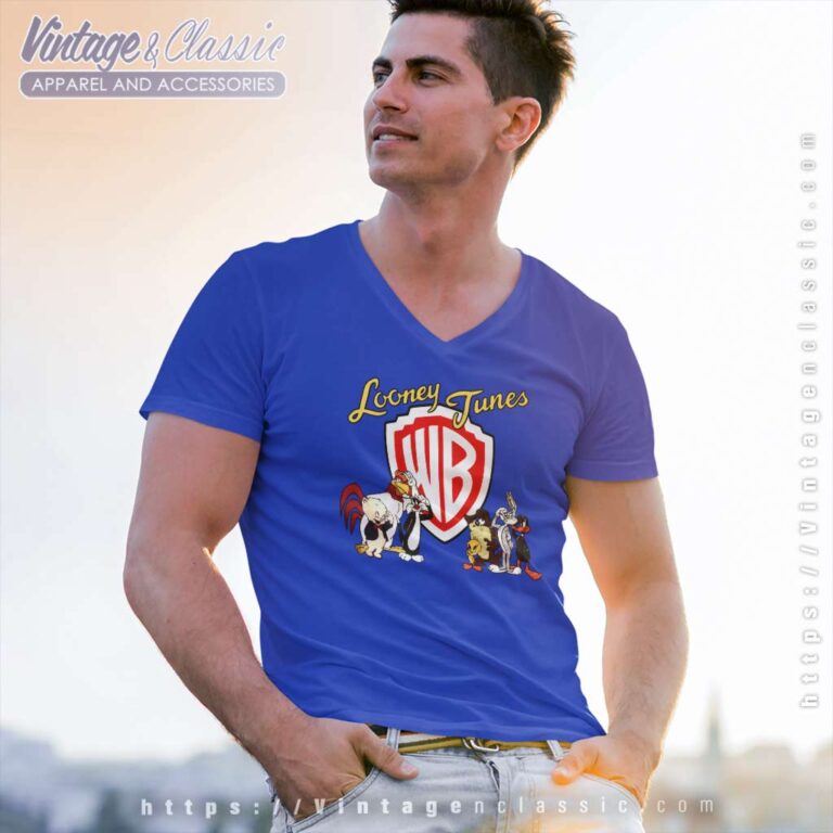 Looney Tunes Characters Warner Bros V Neck TShirt Looney Tunes Characters Warner Bros V Neck TShirt