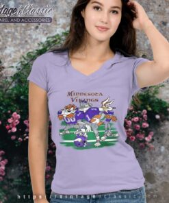 Looney Tunes Friends Minnesota Vikings Shirt V Neck TShirt