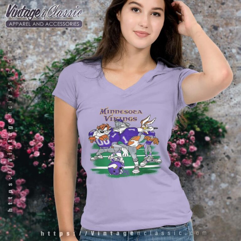 Looney Tunes Friends Minnesota Vikings Shirt V Neck TShirt Looney Tunes Friends Minnesota Vikings Shirt V Neck TShirt