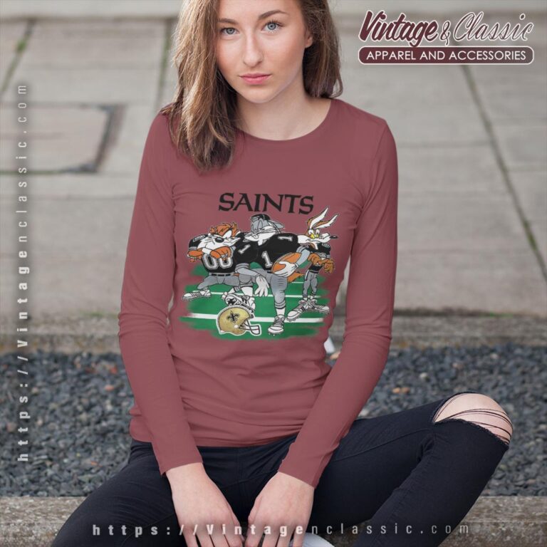 Looney Tunes Friends New Orleans Saints Shirt Long Sleeve Tee Looney Tunes Friends New Orleans Saints Shirt Long Sleeve Tee