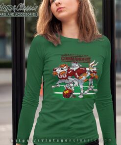 Looney Tunes Friends Washington Commanders Shirt 2 Looney Tunes Friends Washington Commanders Shirt Long Sleeve Tee
