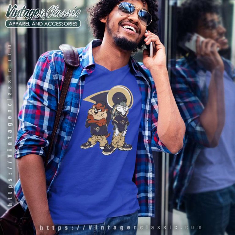 Looney Tunes Hip Hop Los Angeles Rams V Neck TShirt Looney Tunes Hip Hop Los Angeles Rams V Neck TShirt