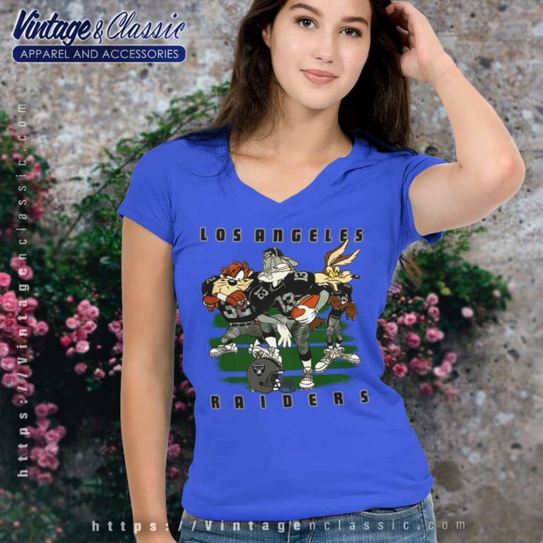 Looney Tunes Los Angeles Raiders V Neck TShirt Looney Tunes Los Angeles Raiders V Neck TShirt
