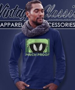 Looney Tunes Mad Engine Marvin Pinch Proof St Paddys Day Long Sleeve Tee