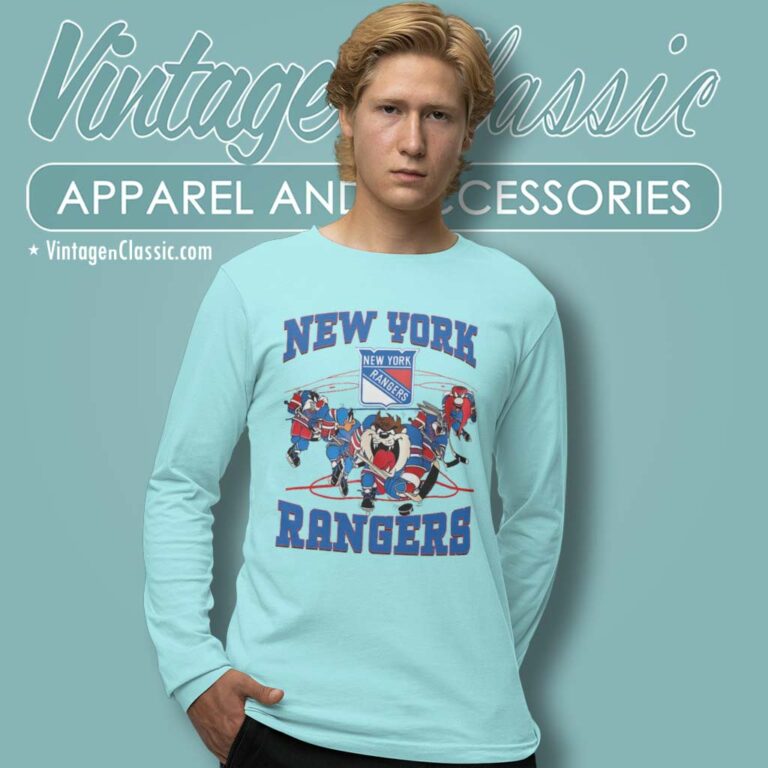 Looney Tunes New York Rangers Hockey Long Sleeve Tee Looney Tunes New York Rangers Hockey Long Sleeve Tee