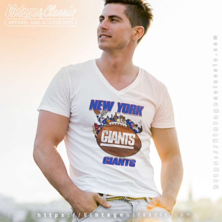 Looney Tunes Nfl New York Giants V Neck TShirt Looney Tunes Nfl New York Giants V Neck TShirt