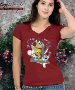 Looney Tunes Taz Bugs Bunny Tweety Bird Shirt 5 Looney Tunes Taz Bugs Bunny Tweety Bird V Neck TShirt