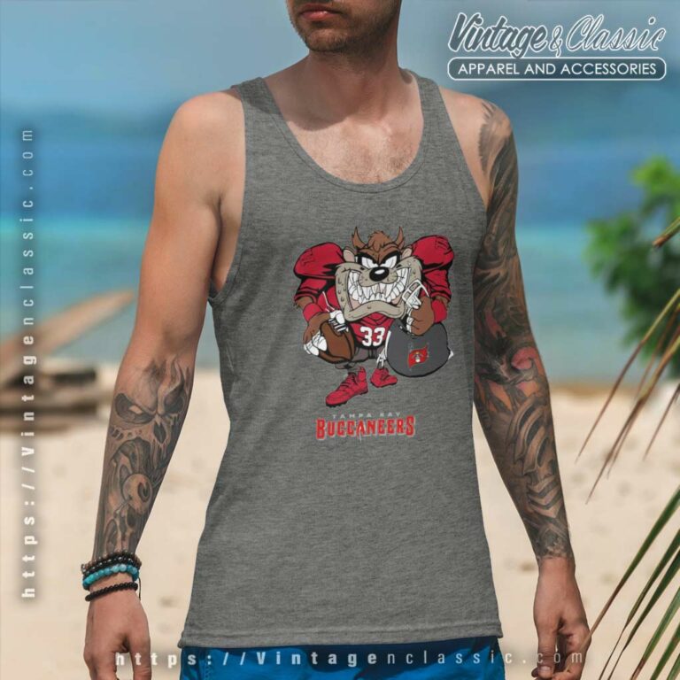 Looney Tunes Taz Tampa Bay Buccaneers Tank Top Racerback Looney Tunes Taz Tampa Bay Buccaneers Tank Top Racerback