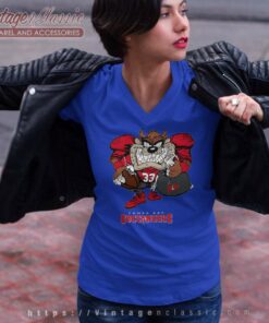 Looney Tunes Taz Tampa Bay Buccaneers V Neck TShirt