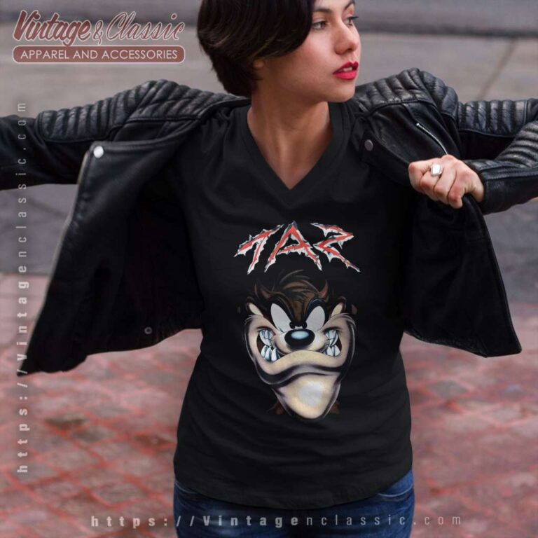 Looney Tunes Taz Tasmanian Devil V Neck TShirt Looney Tunes Taz Tasmanian Devil V Neck TShirt