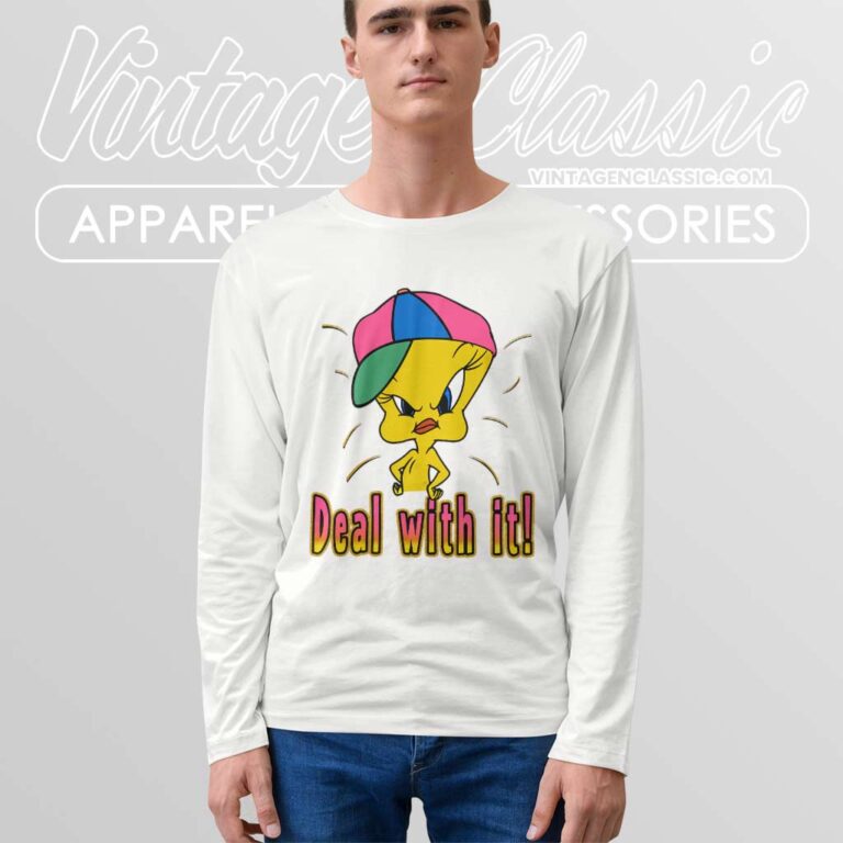 Looney Tunes Tweety Bird Deal With It Long Sleeve Tee Looney Tunes Tweety Bird Deal With It Long Sleeve Tee
