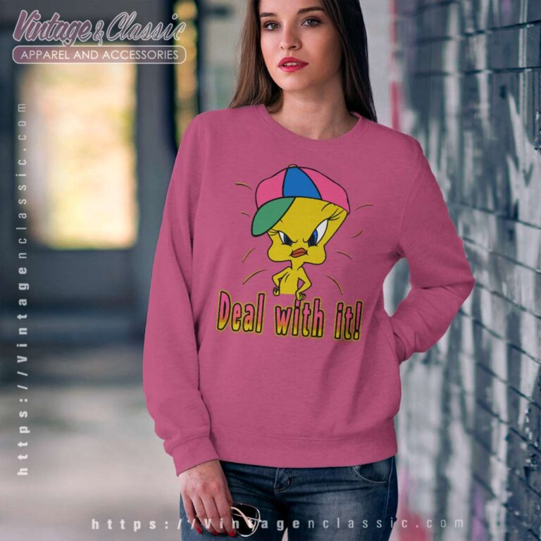 Looney Tunes Tweety Bird Deal With It Sweatshirt Looney Tunes Tweety Bird Deal With It Sweatshirt