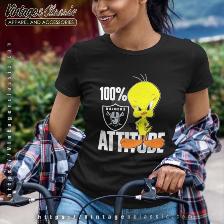 Looney Tunes Tweety Logo Raiders Women TShirt Looney Tunes Tweety Logo Raiders Women TShirt
