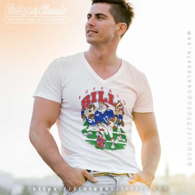 Looney Tunes X Buffalo Bills Nfl V Neck TShirt Looney Tunes X Buffalo Bills Nfl V Neck TShirt