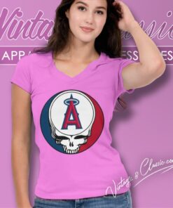 Los Angeles Angels Grateful Dead Steal Your Face V Neck TShirt