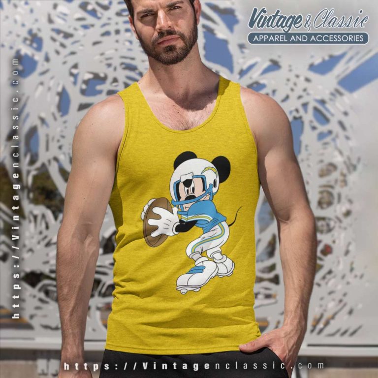 Los Angeles Chargers American Football Team Mickey Mouse Tank Top Racerback Los Angeles Chargers American Football Team Mickey Mouse Tank Top Racerback