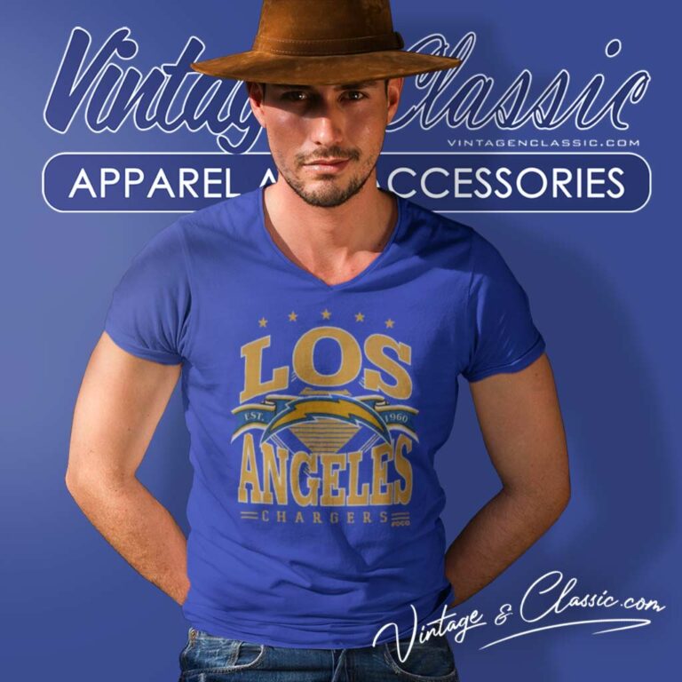 Los Angeles Chargers Established Banner Est 1960 V Neck TShirt Los Angeles Chargers Established Banner Est 1960 V Neck TShirt