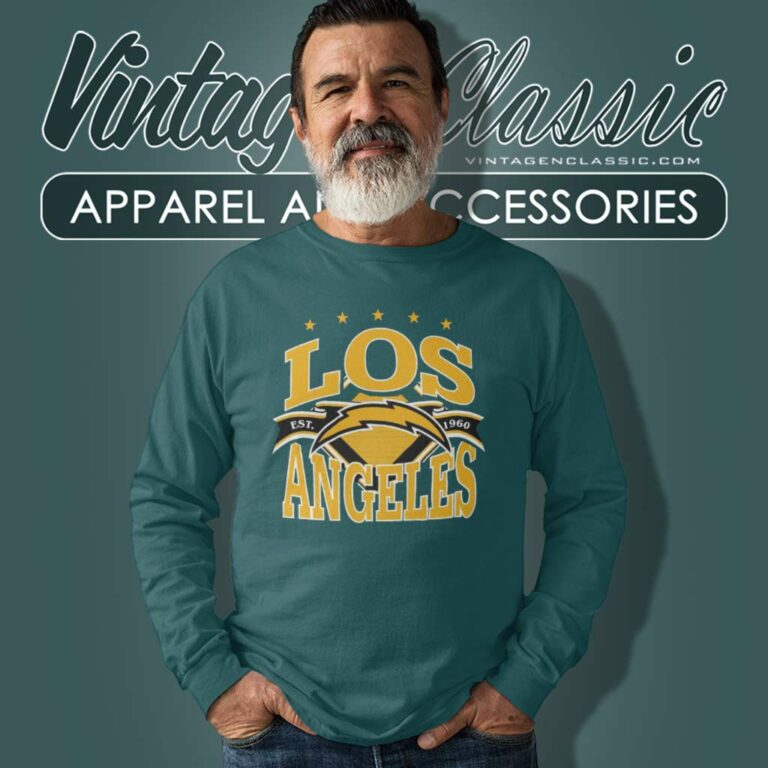 Los Angeles Chargers Football Banner Retro Long Sleeve Tee Los Angeles Chargers Football Banner Retro Long Sleeve Tee