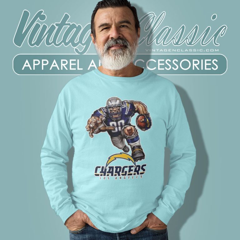 Los Angeles Chargers Football Player Mascot Long Sleeve Tee Los Angeles Chargers Football Player Mascot Long Sleeve Tee