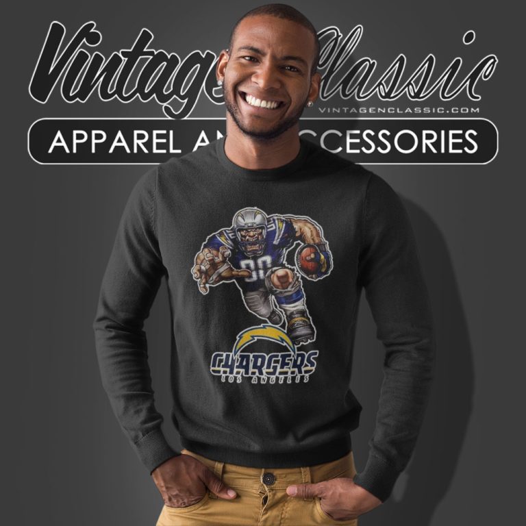 Los Angeles Chargers Football Player Mascot Sweatshirt Los Angeles Chargers Football Player Mascot Sweatshirt