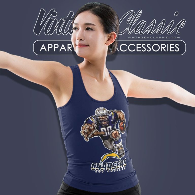 Los Angeles Chargers Football Player Mascot Tank Top Racerback Los Angeles Chargers Football Player Mascot Tank Top Racerback