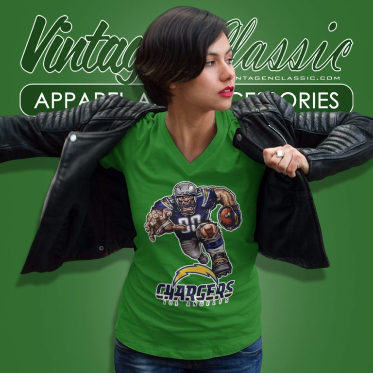 Los Angeles Chargers Football Player Mascot V Neck TShirt Los Angeles Chargers Football Player Mascot V Neck TShirt