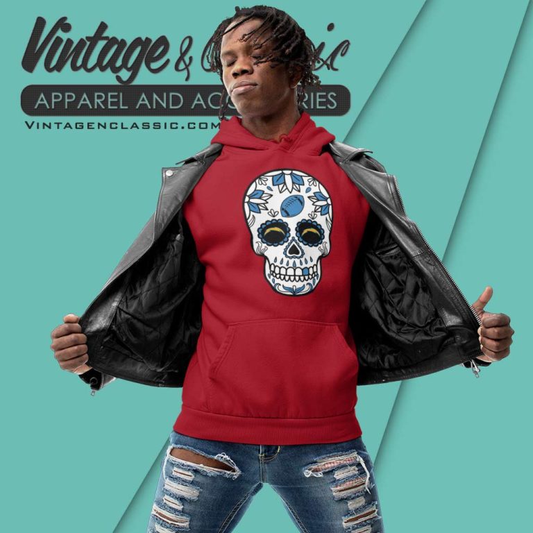 Los Angeles Chargers Football Sugar Skull Day Of The Dead Hoodie Los Angeles Chargers Football Sugar Skull Day Of The Dead Hoodie