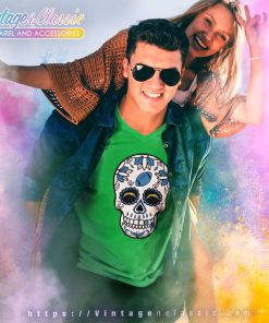 Los Angeles Chargers Football Sugar Skull Day Of The Dead V Neck TShirt